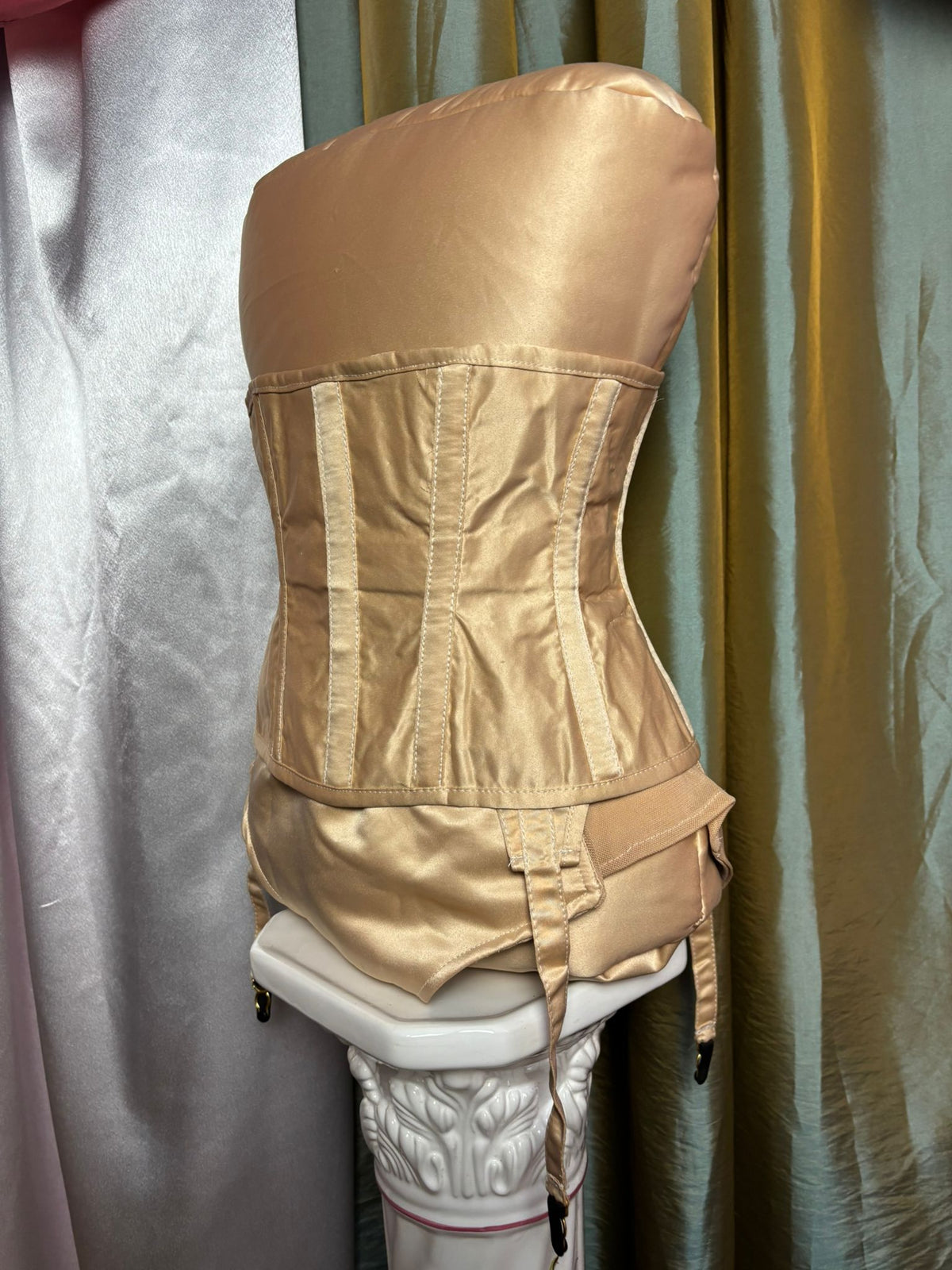 Beige Burlesque Corset Set SALE